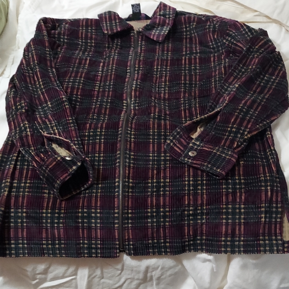 Silver Lake Plaid Corduroy Women's Jacket Full Zip SzL